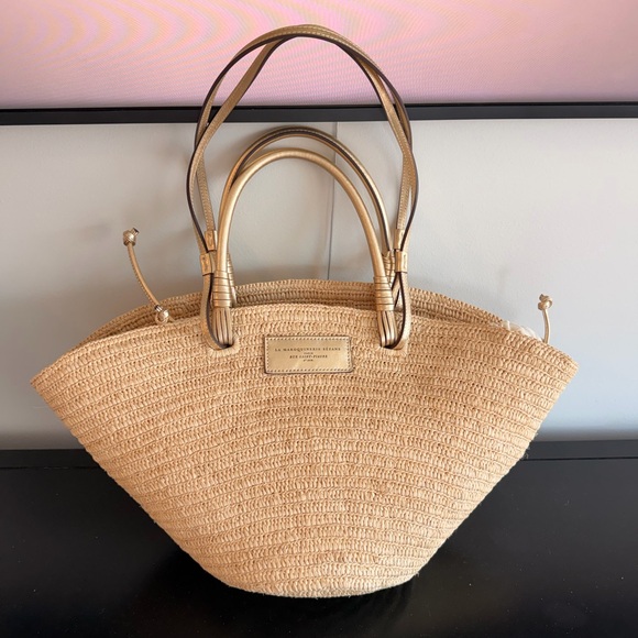 Sezane Handbags - Sezane Justine Basket Bag with Gold Leather Handles